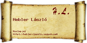 Hebler László névjegykártya